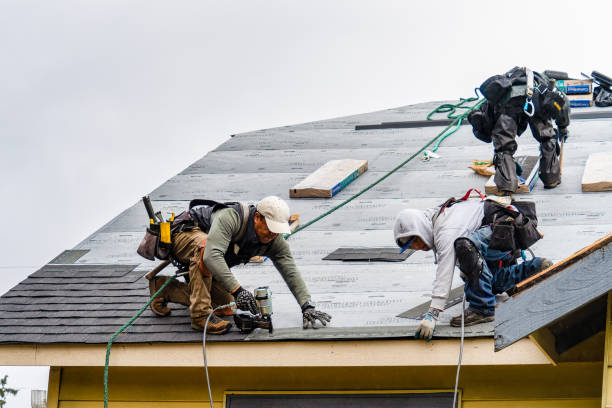 Professional Gutter Installation technician working in Clive, IA